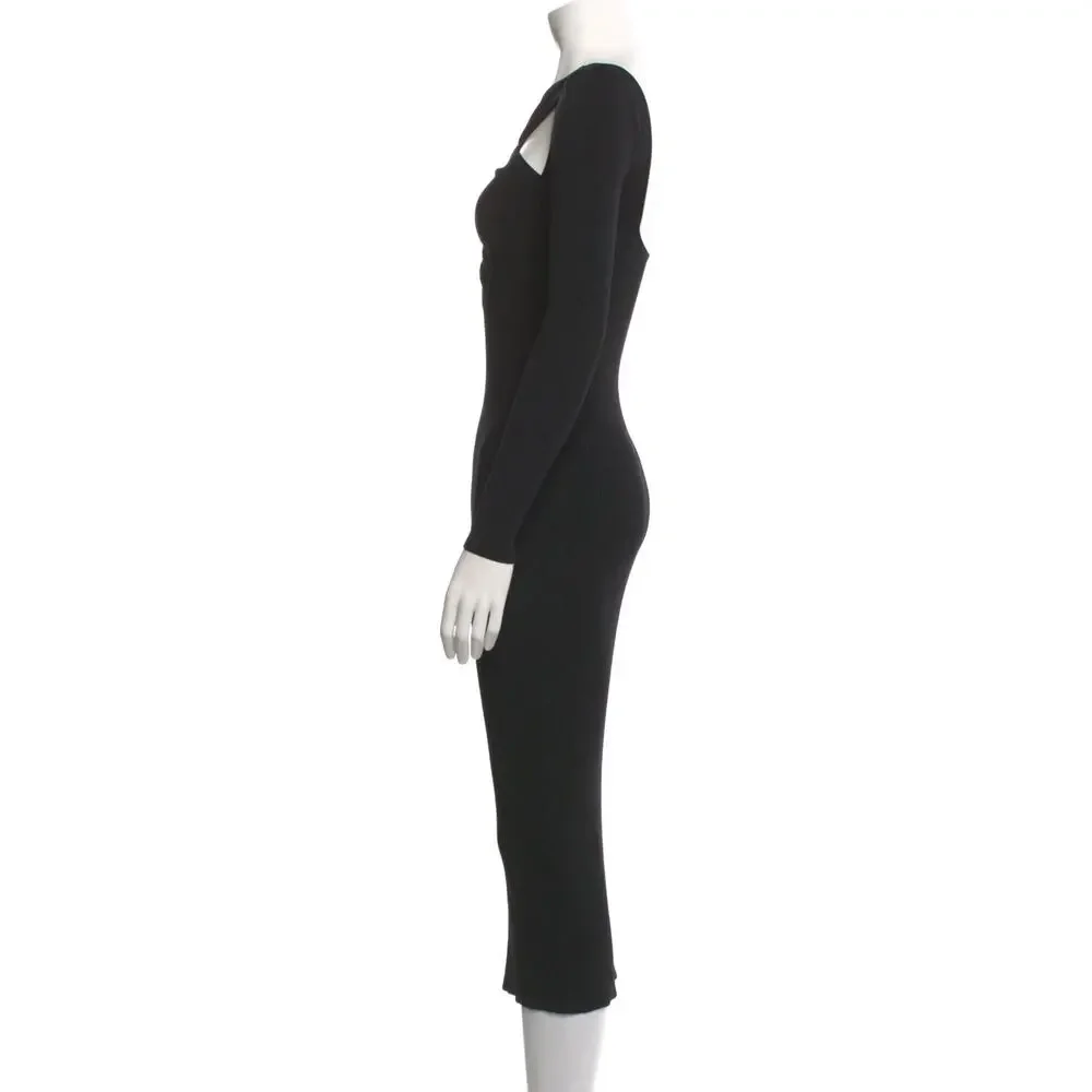 Self Portrait Black Knit Midi Length Dress - Picture 4 of 5